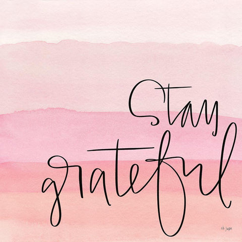 Stay Grateful    White Modern Wood Framed Art Print with Double Matting by Jaxn Blvd.