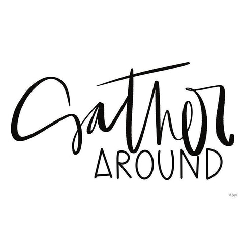 Gather Around    Black Modern Wood Framed Art Print with Double Matting by Jaxn Blvd.