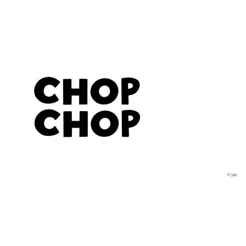 Chop-Chop White Modern Wood Framed Art Print by Jaxn Blvd.