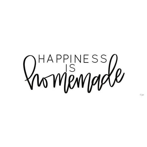 Happiness is Homemade White Modern Wood Framed Art Print by Jaxn Blvd.