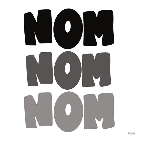 NOM NOM NOM Black Modern Wood Framed Art Print with Double Matting by Jaxn Blvd.