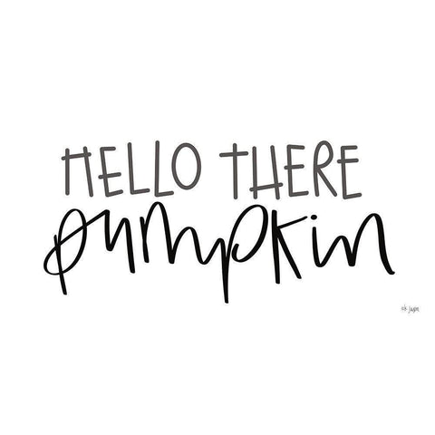 Hello There Pumpkin White Modern Wood Framed Art Print by Jaxn Blvd.