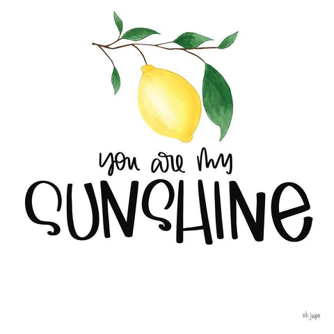 You Are My Sunshine White Modern Wood Framed Art Print by Jaxn Blvd.