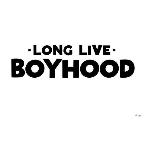 Long Live Boyhood White Modern Wood Framed Art Print by Jaxn Blvd.