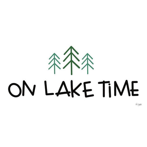 On Lake Time White Modern Wood Framed Art Print by Jaxn Blvd.