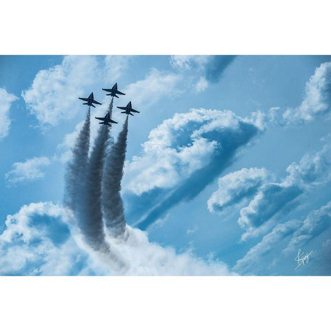Making Clouds Black Modern Wood Framed Art Print with Double Matting by Spivey, Justin