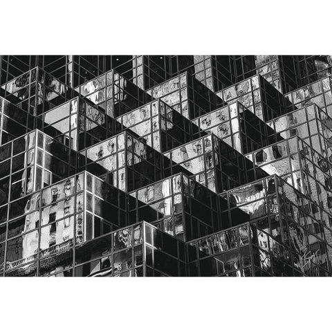 Boxed Up Black Modern Wood Framed Art Print by Spivey, Justin