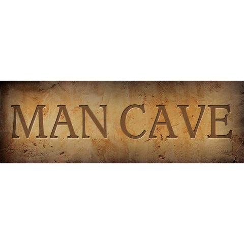 Man Cave Gold Ornate Wood Framed Art Print with Double Matting by Jones, John