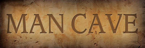 Man Cave White Modern Wood Framed Art Print with Double Matting by Jones, John