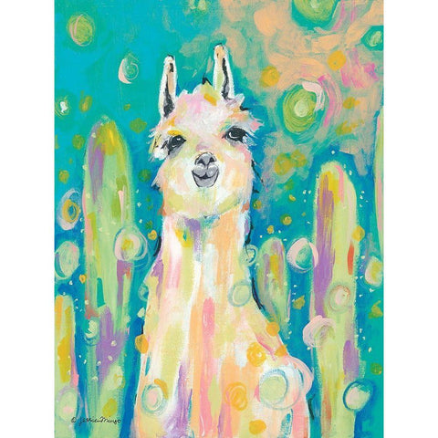 Afternoon in the Cactus Garden White Modern Wood Framed Art Print by Mingo, Jessica