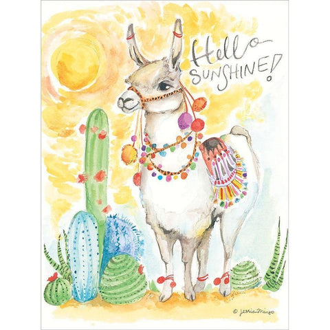 Hello Sunshine White Modern Wood Framed Art Print by Mingo, Jessica