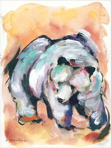 Mountain Grisly Black Ornate Wood Framed Art Print with Double Matting by Mingo, Jessica