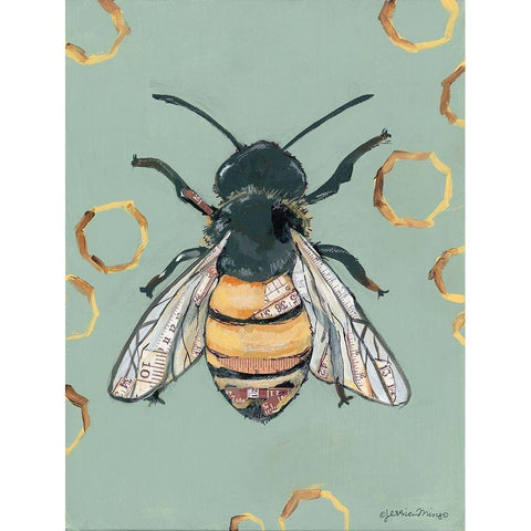 Bee    Gold Ornate Wood Framed Art Print with Double Matting by Mingo, Jessica
