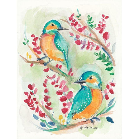 Birds of a Feather   Black Modern Wood Framed Art Print with Double Matting by Mingo, Jessica