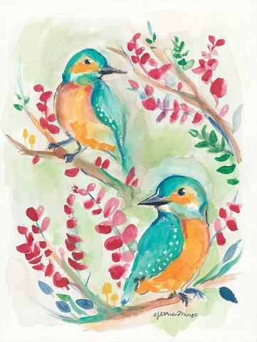 Birds of a Feather   White Modern Wood Framed Art Print with Double Matting by Mingo, Jessica