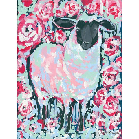 My Sheep Rose Gold Ornate Wood Framed Art Print with Double Matting by Mingo, Jessica