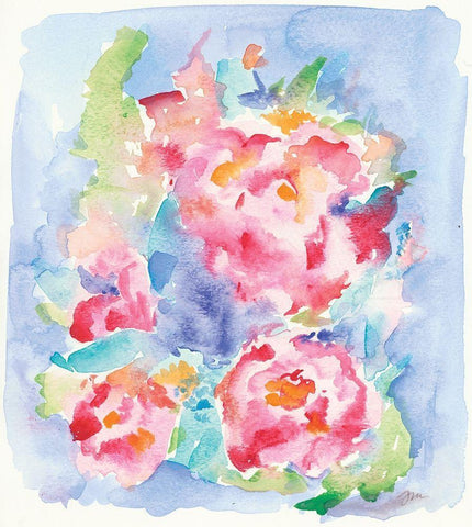 Pretty Petals White Modern Wood Framed Art Print with Double Matting by Mingo, Jessica