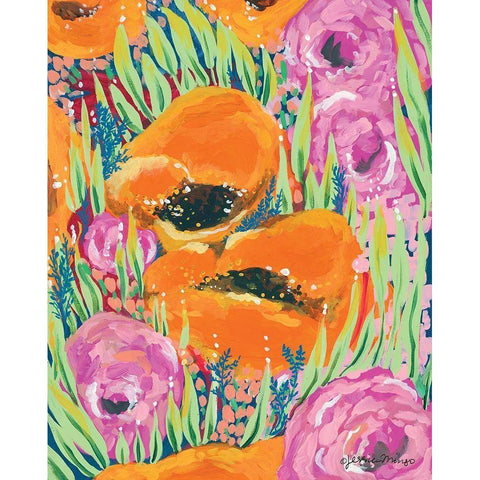 Poppy Forest Black Modern Wood Framed Art Print with Double Matting by Mingo, Jessica