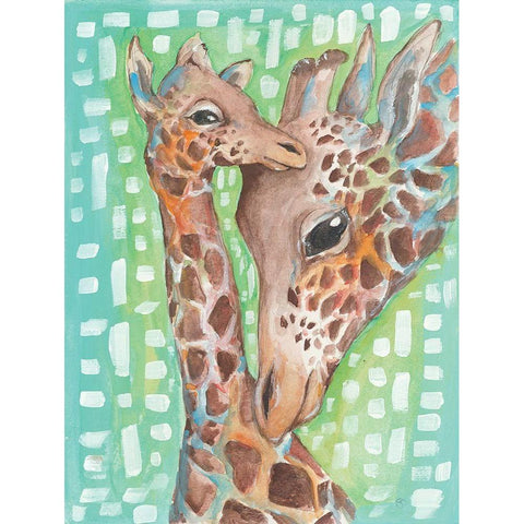 Mother and Child White Modern Wood Framed Art Print by Mingo, Jessica