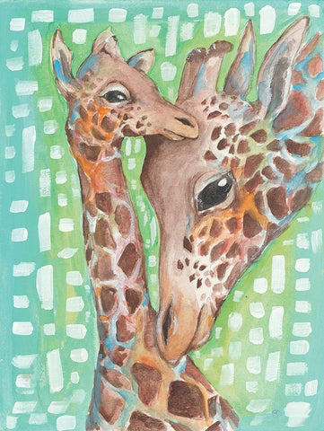 Mother and Child Black Ornate Wood Framed Art Print with Double Matting by Mingo, Jessica
