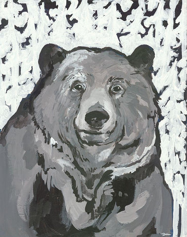 Time for Hibernation White Modern Wood Framed Art Print with Double Matting by Mingo, Jessica