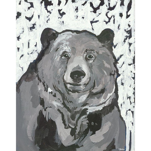 Time for Hibernation Black Modern Wood Framed Art Print with Double Matting by Mingo, Jessica