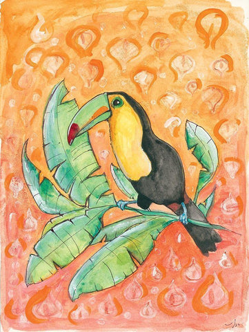 Tropical Day Black Ornate Wood Framed Art Print with Double Matting by Mingo, Jessica