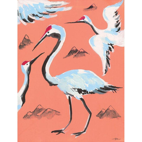 Storks II Gold Ornate Wood Framed Art Print with Double Matting by Mingo, Jessica