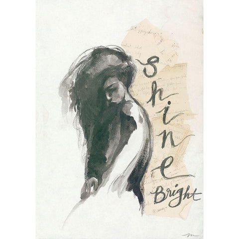 Shine Bright White Modern Wood Framed Art Print by Mingo, Jessica