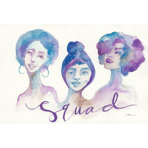 Squad Black Modern Wood Framed Art Print with Double Matting by Mingo, Jessica