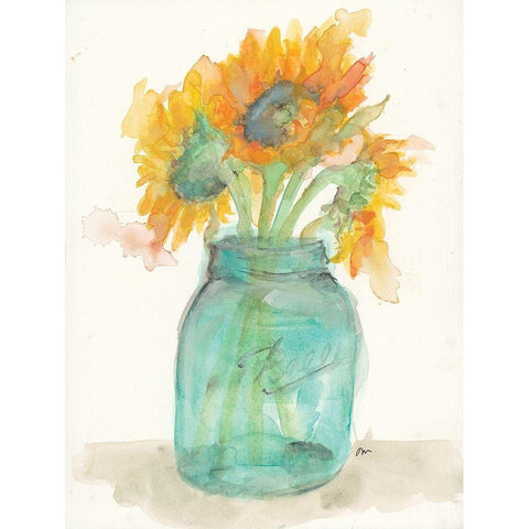 Sunflower Light White Modern Wood Framed Art Print by Mingo, Jessica