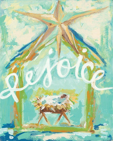 Rejoice White Modern Wood Framed Art Print with Double Matting by Mingo, Jessica