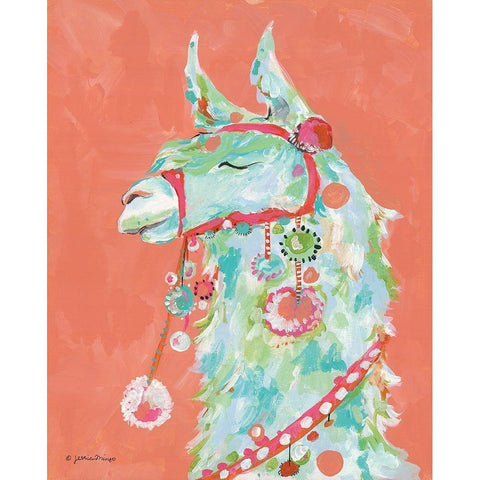 Tito the Llama White Modern Wood Framed Art Print by Mingo, Jessica