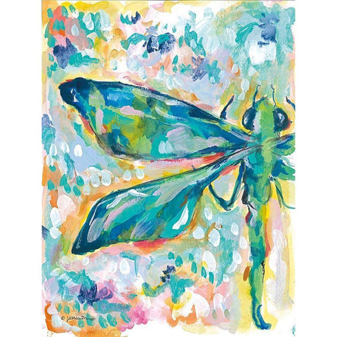 Firefly in Flight Gold Ornate Wood Framed Art Print with Double Matting by Mingo, Jessica