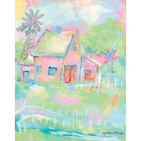 Sherbet House White Modern Wood Framed Art Print by Mingo, Jessica