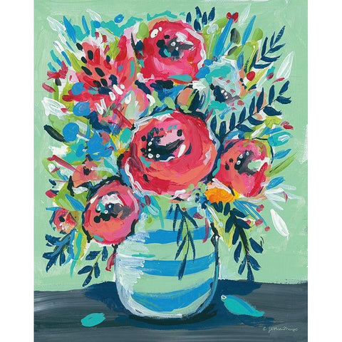 Sophias Flowers White Modern Wood Framed Art Print by Mingo, Jessica
