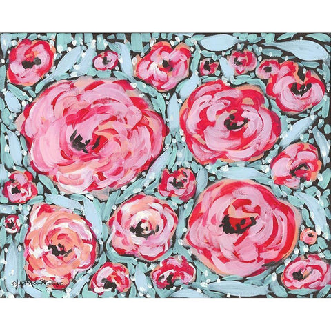 Rose Party White Modern Wood Framed Art Print by Mingo, Jessica