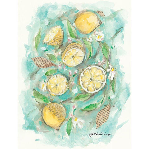 Make Lemonade White Modern Wood Framed Art Print by Mingo, Jessica