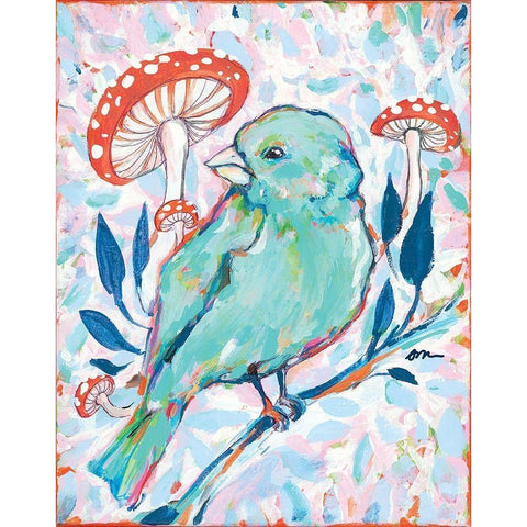 Mushroom Forest White Modern Wood Framed Art Print by Mingo, Jessica