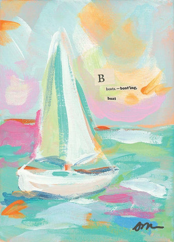Sailboat I    Black Ornate Wood Framed Art Print with Double Matting by Mingo, Jessica