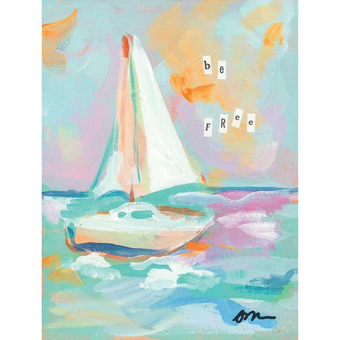 Sailboat II    White Modern Wood Framed Art Print by Mingo, Jessica