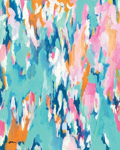 Abstract Aqua Black Ornate Wood Framed Art Print with Double Matting by Mingo, Jessica