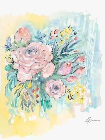 Flowers for Ruby          Black Ornate Wood Framed Art Print with Double Matting by Mingo, Jessica