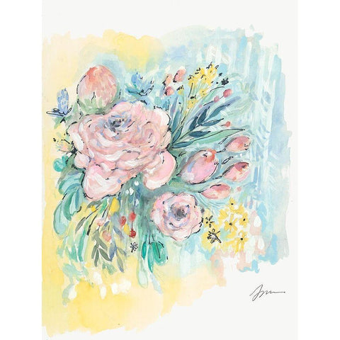 Flowers for Ruby          White Modern Wood Framed Art Print by Mingo, Jessica