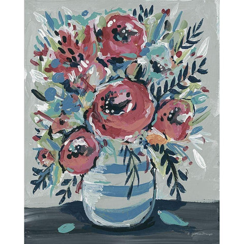 Sophias Flowers White Modern Wood Framed Art Print by Mingo, Jessica