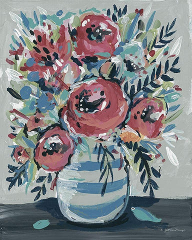 Sophias Flowers White Modern Wood Framed Art Print with Double Matting by Mingo, Jessica
