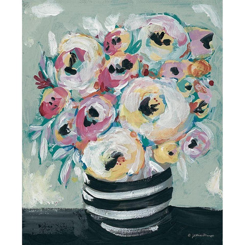 Symphony of Roses Gold Ornate Wood Framed Art Print with Double Matting by Mingo, Jessica