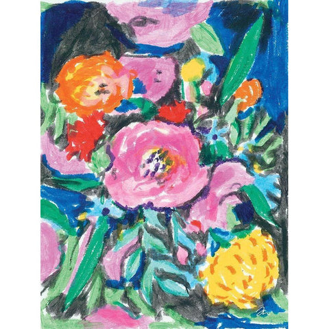 Bright Florals White Modern Wood Framed Art Print by Mingo, Jessica