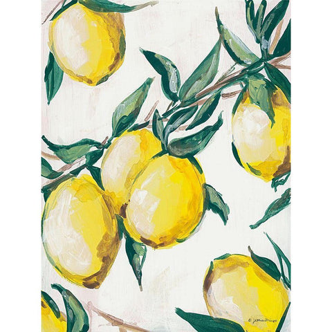 Lemon Branch Black Modern Wood Framed Art Print with Double Matting by Mingo, Jessica