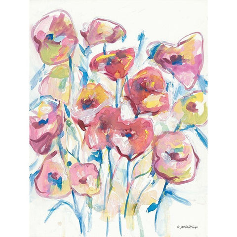 Colorful Floral II Gold Ornate Wood Framed Art Print with Double Matting by Mingo, Jessica